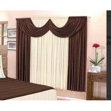 Imagem de Cortina Para Sala ou Quarto De Malha Com Bandô 2,00 X 1,70 Metros - Ca