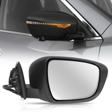 Imagem de Espelho lateral direito do passageiro adequado para Nissan X-trail T32 Rogue 2014-2020, espelho retrovisor com vidro elétrico/aquecido/seta/câmera/dobra elétrica/fósforo preto substitui NI1321254 (13