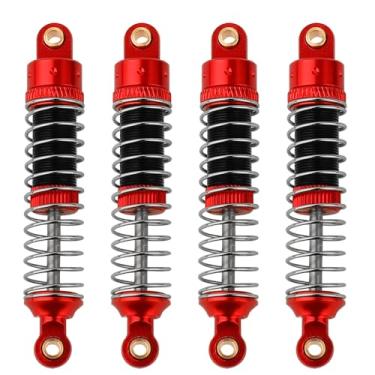 Imagem de Pothyes 4PCS 53mm/59mm/66mm Aluminum Shocks Absorbers Oil Long Threaded Damper for 1/18 RC Crawler TRX4M TRX-4M Bronco Defender K10 Upgrade Parts (59mm red)