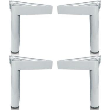 Imagem de Conjunto Kit 4 Pés 18cm Em Aço Para Móveis Sofá Armário Gabinete Para 