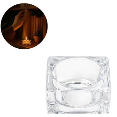 Imagem de Castiçal Porta Velas Vidro Pequeno Enfeite Decoração Mesa - Freecom