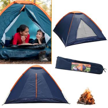 Imagem de Barraca Panda Camping Iglu 3 Pessoas Teto Impermeável Sobretudo Nautika Acampamento Azul