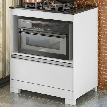 Imagem de Armário de Cozinha para Cooktop Mari 1 Gaveta Branco New/Granito - Pnr Móveis