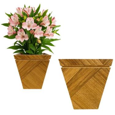 Imagem de Vaso De Plantas Cachepo Decorativo Pequeno Quadrado 13cm - P.A BRINQUE
