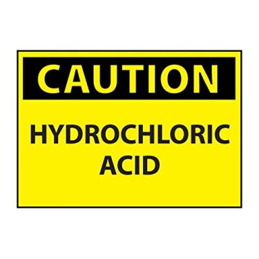 Imagem de Gilson C527AB Placa de cuidado com ácido clorídrico, alumínio, 25,4 cm x 35,5 cm