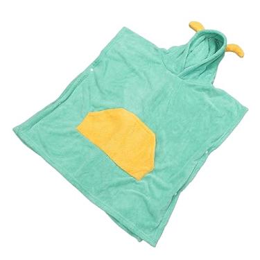 Imagem de Garosa Toalha de Banho Infantil Com Capuz, Desenho de Desenho Verde de Animado, Vestido de lã de para Praia de Chuveiro, 70x140cm
