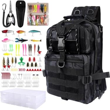 Imagem de Mochila de pesca com 136 peças, mochila de pesca com acessórios, kit de ferramentas de pesca, alicate de peixe, conjunto de equipamentos de pesca de água salgada para homens e mulheres presentes