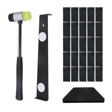Imagem de Oedema Kit de instalação de piso de 23 peças, ferramentas de piso de madeira de vinil laminado com 23 espaçadores, bloco de rosca, barra de tração resistente e martelo, preto