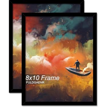 Imagem de FULDGAENR Conjunto de 20,3 x 25,4 cm, molduras pretas para certificado de pôster, 20,3 x 25,4 cm, moldura de parede/mesa de alta transparência com visor vertical horizontal (pacote com 2 | Preto |