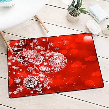 Imagem de GBYAGCS Tapete de porta de entrada de Natal para ambientes externos, estampa de estilo natalino, neve e lama, L90 x C 119 cm,