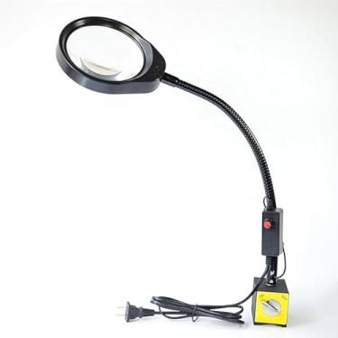 Imagem de 3x 5x 8x 10x Lupa Lâmpada Com Pescoço De Ganso Flexível E Base Magnética Estável Mãos Livres Para Iluminação, Leitura, Estudo, Reparação, Trabalho Próximo, White Glass, 10X