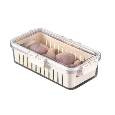 Imagem de Organizador para Geladeira com Tampa, 30,5 x 16 x 7,5 cm, Plástico Transparente e Branco