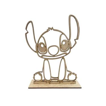 Imagem de Kit 10 Centro De Mesa Para Festa E Decoração Stitch em Mdf Crú - Dr De