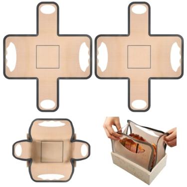 Imagem de Remerry Pacote com 2 forros de silicone para pão de pão, forros antiaderentes e reutilizáveis, tapete de silicone para pão de 22 x 12 cm ou forma de 700 g