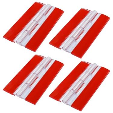 Imagem de Hitefu 12 peças de dobradiças de acrílico transparente de 65 x 40 mm, kit de dobradiça autoadesiva invisível para tampas de aquário, armários, suportes de exibição e móveis DIY