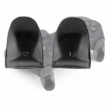 Imagem de GOWENIC L2 R2 Trigger Extenders para PS 4, 1 par L2 Botões R2 Extensão de Extensões de Gatilho para o Controlador PS 4, Design Estendido e Anti-deslizamento (Preto)