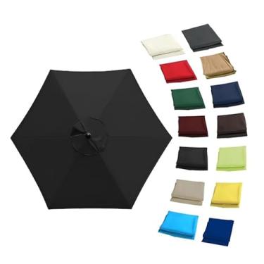 Imagem de Guarda-sol Impermeável Com Proteção Solar UV Para Jardim E Pátio Tecido De Substituição 6/8 Braços, Guarda-chuva Market Top Fit Cobertura Resistente Para Exteriores, (apenas Cobertura)(Black,2.5m/6bon