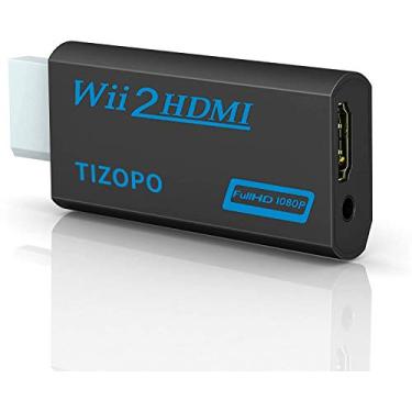 Imagem de TIZOPO Conversor Wii para HDMI, adaptador Wii para HDMI, saída de áudio de vídeo Wii para HDMI 1080P, conector de áudio de 3,5 mm e saída HDMI compatível com Wii, Wii U, HDTV, suporta todos os modos