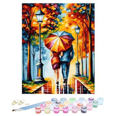 Imagem de Miairivy Kit DIY Paint by Numbers para adultos e iniciantes, kits de pintura fácil de pintar por números, tela colorida tamanho grande de 40 x 50 cm para decoração de casa (sem moldura)