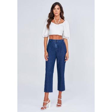 Imagem de Calça Mom Lado Avesso Jeans Azul Tam. 42-Feminino