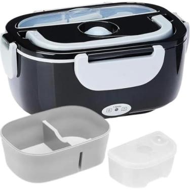 Imagem de Marmita Termica Eletrica Portatil Veicular E Domestica Bolsa Termica Marmita Lancheira Termica Adulto Aquece Em 30 Minutos(1 cabo (Sem cabo de carro),preto)