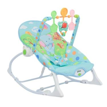 Imagem de Cadeira Balanço Descanso Azul C/ Música Vibração Zippy Toys - 10400