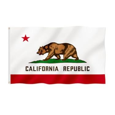 Imagem de Bandeira do estado da Califórnia, bandeira do estado da Califórnia, 10 x 1,8 m, à prova de desbotamento, linda cor de poliéster mais espesso com 2 argolas de latão