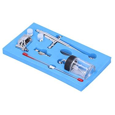 Imagem de KIMISS G1/8 Kit Airbrush - Ferramenta de Pintura de Arte Completa Conjunto de Ferramentas de Pintura para Modelos e Decoração para Casa - Controle de Gatilho Ajustável, Fácil de Usar, Copo de Spray de Maconha Lateral