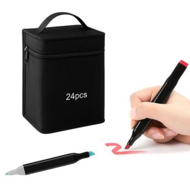Imagem de 24/36/48/60 Cores Caneta Marcadora Kit Com Ponta Dupla - Mimi, Caneta 