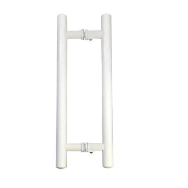 Imagem de Puxador H Tubular Duplo Porta Madeira Vidro 30Cm Branco