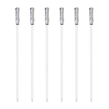 Imagem de Kit 06 Pçs Espeto Alumínio Simples Chato Estreito Aperitivos e Petisco