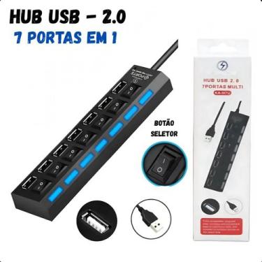 Imagem de Hub USB 2.0 com 7 Portas  Alta Performance e Alta Velocidade - FAZA