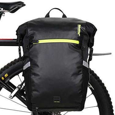 Imagem de Rhinowalk Bolsa de bicicleta à prova d'água conversível - 2 em 1 bolsa de ombro para selim de bicicleta bolsa de ombro para laptop acessórios de ciclismo profissional - preta