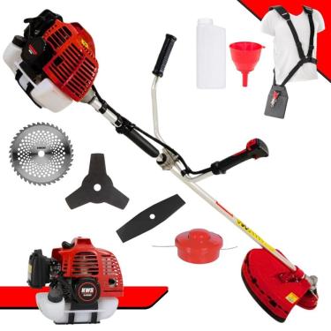 Imagem de Roçadeira Lateral Kawashima KW43-L Motor 2 Tempos 43cc 10.000rpm 1,7HP de Potência Com Carretel e Faca 3 Pontas + Faca 2 Pontas + Faca 40 Dentes