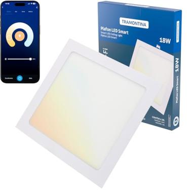 Imagem de Tramontina Plafon Smart​ LED Quadrado de Embutir 18W Inteligente Wi-Fi + Bluetooth​ e função de geolocalização - Compatível com Alexa e Google Assistente