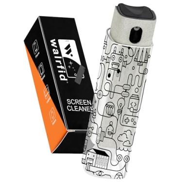 Imagem de walrfid Limpador De Tela Laptop, Spray E Lenço Umedecido Para Limpeza Carro, Kit Telefone Computador Eletrônico, Ipad, Iphone, Macbook, Tv, Monitor, Tablet, Tela, Com Capa Preta Grafite - Creme