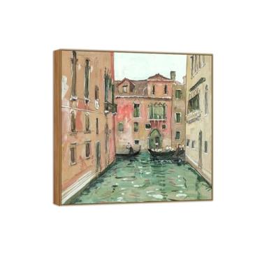 Imagem de Quadro de madeira - Pintura de parede famosa em tela - Imagens para decoração de casa - 2 pôsteres e impressões de Veneza 30 x 30 cm 12 x 12 pol