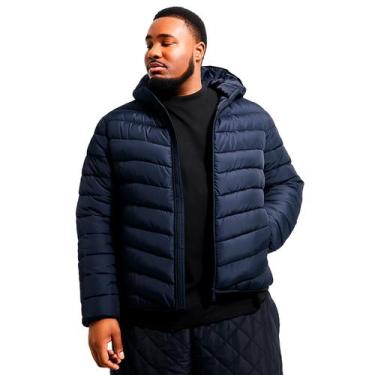 Imagem de Jaqueta Plus Size Puffer Masculina Confortável Casual - RELAXADO, Azul