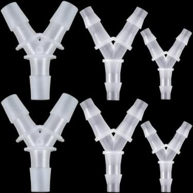 Imagem de PAGOW 6 peças de divisor de mangueira de plástico, em forma de Y, emenda de junta de tubo de plástico de 3 vias para tubulação de oxigênio, combustível doméstico, gás líquido (3 estilos)