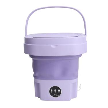Imagem de Fockety Máquina de Lavar Portátil, Máquina de Lavar Roupa de Baixo Dobrável de 11l Com Cesta Seca de Giro Macio, Lavadora de Roupas e Secador de Roupas para Acampar, Lavadora Pequena para (plugue