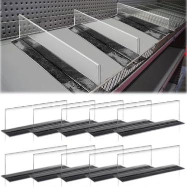 Imagem de Geelin Divisor de prateleira transparente de 10 peças com separador de prateleira de plástico magnético de 30,5 cm C x 5 cm L x 7,6 cm A, divisória de armário, defletor de ripa para armazenamento
