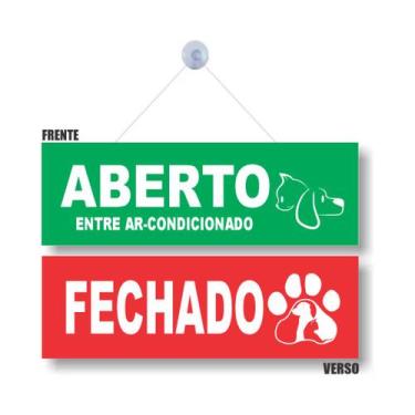 Imagem de Kit 3 Placas sinalização 15x21cm EM PVC PL(575) Aberto/FECHADO - Sem M