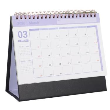 Imagem de Luxshiny Calendário de Mesa Estético 2025-2026: Organizador de Mesa Pequeno Com 18 Meses para Planejamento E Agendamento, Preto