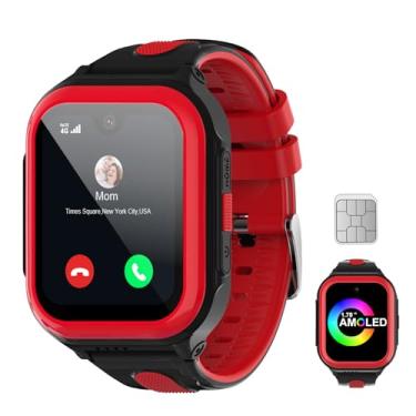 Imagem de FEKIDO Relógio inteligente Wonlex 4G GPS para crianças, relógio AMOLED de 4,5 cm com cartão SIM, chamadas de vídeo, chat de voz, SOS, câmera, música, pedômetro, jogo, presente de aniversário para