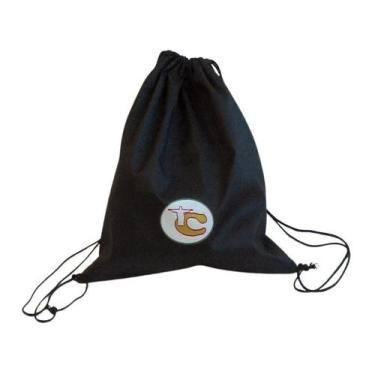 Imagem de Mochila Sacola De Nylon Preta 240Gramas 46X50Cm Pacote 6Un - Cetra