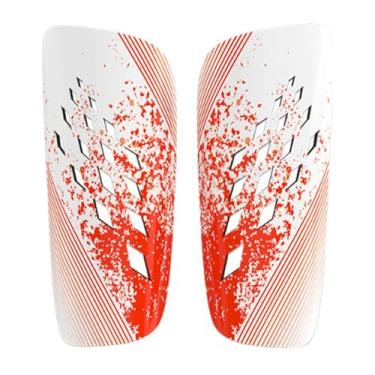 Imagem de IEUDNS 2 peças caneleiras de futebol caneleiras equipamentos de futebol protetores proteção de perna treinamento para acessórios de hóquei no gelo, Laranja