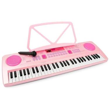 Imagem de Teclado Eletrônico Semi Profissional 61 Teclas Com Microfone Bigfun Mé