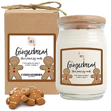 Imagem de Aira Velas de soja natalinas – orgânicas, kosher, veganas, velas de fazenda com óleos essenciais de aromaterapia – 100% cera de soja derramada à mão – sem parafina, queima mais de 150 horas – pão de