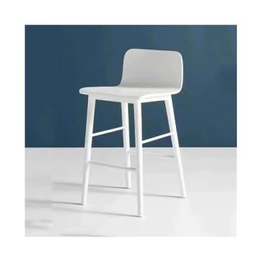 Imagem de Banco de bar de pub Banco alto branco para bar, restaurante, cadeira alta de madeira para uso doméstico, vários tamanhos, opcional(Médio)