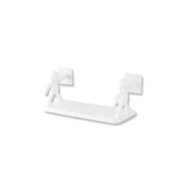 Imagem de Prateleira Bonecos Minimalista Adesiva de Parede – Suporte Criativo Multiuso em Plástico Premium para Banheiro, Cozinha e Decoração Moderna Sem Furo